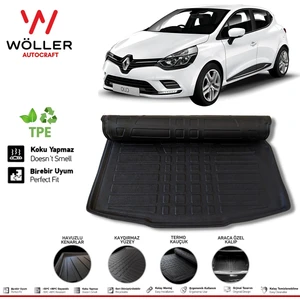 Renault Clio 4 Bagaj Havuzu 2012 2019 Arası 3D Wöller Ultraflex Esnek