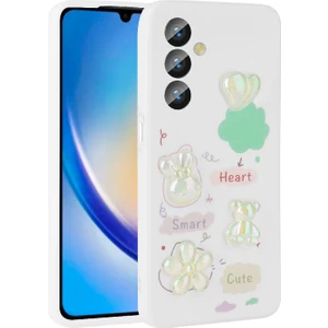 Techno Guru Samsung Galaxy A24 Kılıf Kabartma Figürlü Parlak Zore Toys Silikon Kapak