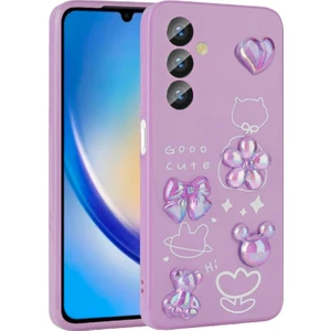 Techno Guru Samsung Galaxy A34 Kılıf Kabartma Figürlü Parlak Zore Toys Silikon Kapak