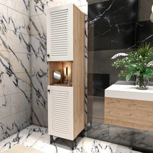 Yıldız Elegance Banyo Boy Dolabı Luxe Ahşap-Beyaz