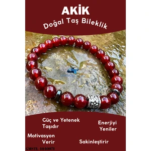 Doğal Taş Dünyası Doğal Taş Dünyası Doğal Taş Turuncu Akik Bileklik Aaa Kalite Orijinal Doğal Taş Sürpriz Hediyeli