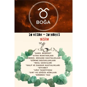 Doğal Taş Dünyası Sertifikalı Burç Taşı Boğa Burcu Yeşim Taşı Bileklik