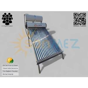 Solar Enerji 18X Vakum Tüplü Güneş Enerji Sıcak Su Sistemleri