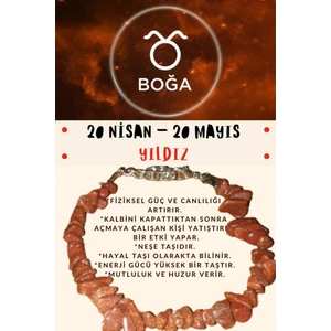 Doğal Taş Dünyası Sertifikalı Burç Taşı Boğa Burcu Yıldız Taşı Bileklik