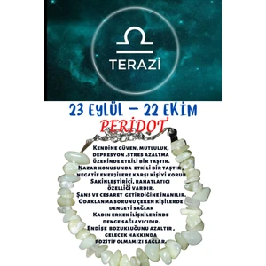 Doğal Taş Dünyası Burç Taşı Terazi Burcu Peridot Taşı Bileklik