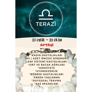 Doğal Taş Dünyası Sertifikalı Burç Taşı Terazi Burcu Aytaşı Bileklik