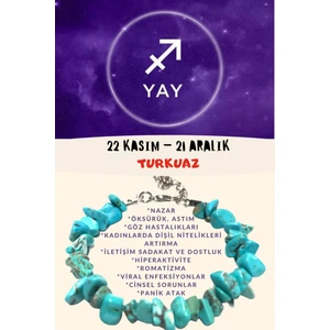 Doğal Taş Dünyası Sertifikalı Yay Burcu Burç Bilekliği