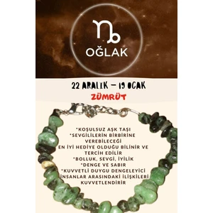 Doğal Taş Dünyası Burç Taşı Oğlak Burcu Zümrüt Taşı Bileklik
