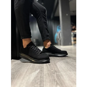 Bağcıklı Süet Ortopedik Yüksek Taban (Siyah ) Erkek Günlük Sneaker Ayakkabı