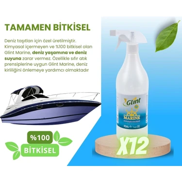 Glint Marine 12 x 1 Lt. %100 Bitkisel Sıvı Elde Makinede Bulaşık Deterjanı