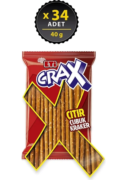 Crax Çubuk Kraker 34 Adet x 40 gr