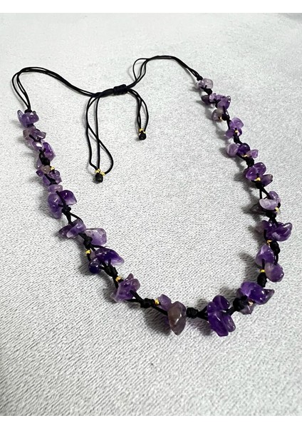 Sertifikalı Ametist Doğal Taş Tasarım Kolye