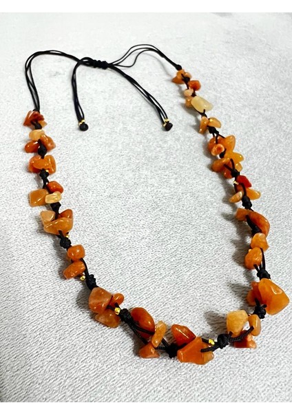 Sertifikalı Kalsit Doğal Taş Tasarım Kolye