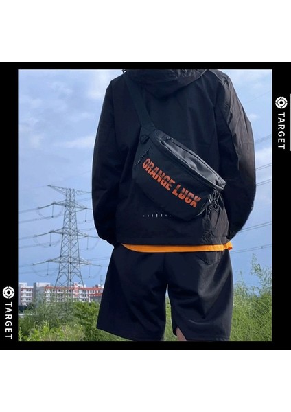 Crossbody Çanta Rahat Sokak Basit Bel Çantası Kadın Sokak Trendi Küçük Çanta Erkekler Için Açık Göğüs Çantası (Yurt Dışından)