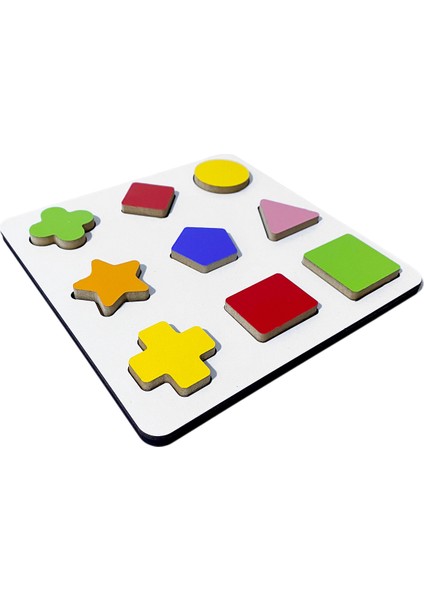 Wooden Toys Doğal Ahşap Eğitici Oyuncak Yıldız Geometrik Şekiller Renkli Bultak HMH-086