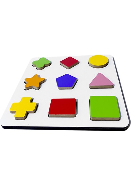 Wooden Toys Doğal Ahşap Eğitici Oyuncak Yıldız Geometrik Şekiller Renkli Bultak HMH-086