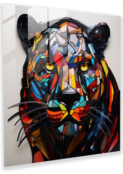 Fusion Kara Panter Cam Baskı - Kara Panter, Ev Dekorasyonu, Modern Sanat, Cam Duvar Sanatı, 70X70