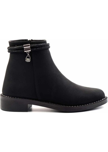 Siyah Nubuk Kadın Bot & Bootie K02671903401