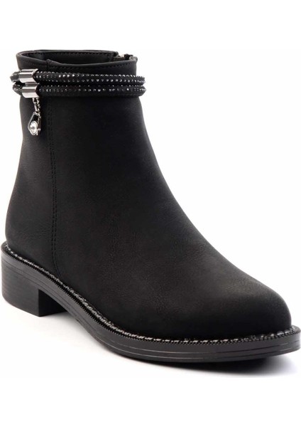 Siyah Nubuk Kadın Bot & Bootie K02671903401