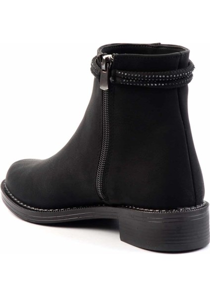 Siyah Nubuk Kadın Bot & Bootie K02671903401