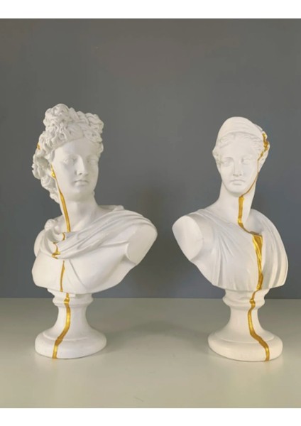 Afrodit ve Apollon Ikili Heykel Takım Bust