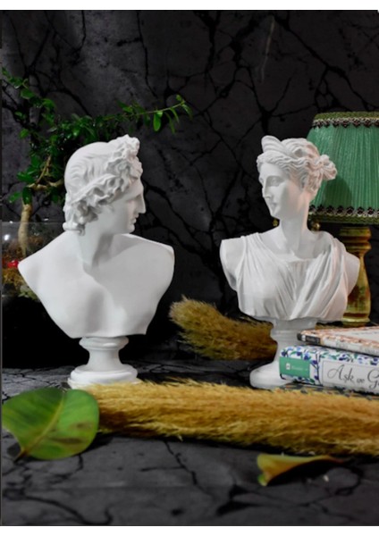Afrodit ve Apollon Ikili Heykel Takım Bust