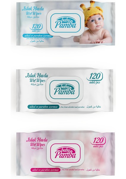 Pamba Sensitive Aile Paketi Islak Havlu 120×6 Paket ( 720 Yaprak )