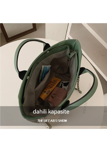 Büyük Kapasiteli Çizgili Zincirli Kova Çantası Çantası (Yurt Dışından) indirimleri