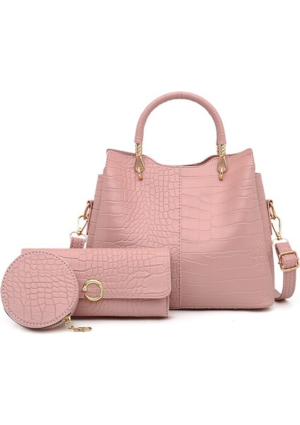 Yeni Retro Moda Timsah Desenli Üç Parçalı Kayınvalide Çantası (Yurt Dışından)