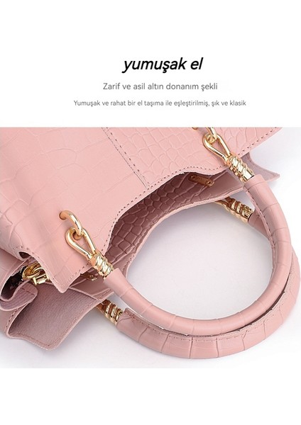 Yeni Retro Moda Timsah Desenli Üç Parçalı Kayınvalide Çantası (Yurt Dışından) indirimleri