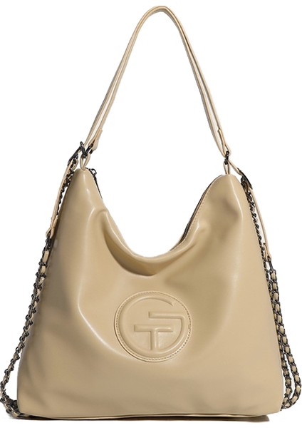 Üst Düzey Düz Renk Zincirli El Omuz Çantası (Yurt Dışından)