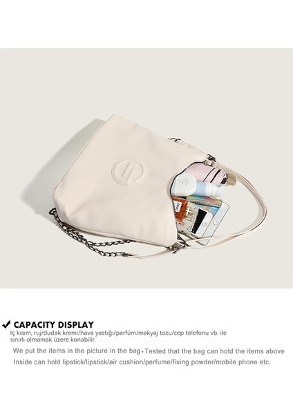 Üst Düzey Düz Renk Zincirli El Omuz Çantası (Yurt Dışından) modelleri