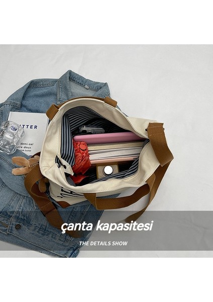 Kanvas Çanta, Büyük Kapasiteli, Gündelik, Çok Yönlü Omuz Çantası (Yurt Dışından)