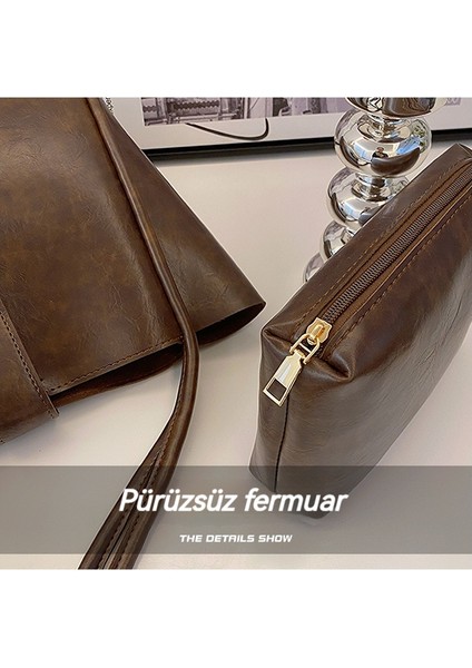 Büyük Kapasiteli Tote Çanta, Üst Düzey Çok Yönlü Retro Omuz Çantası (Yurt Dışından)