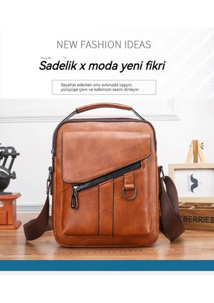 Yeni Omuz Çantası Erkek Dana Derisi Retro Crossbody Çanta (Yurt Dışından)