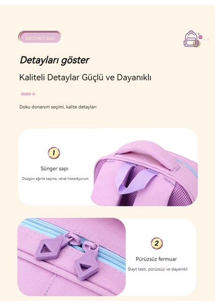 Yeni Çocuk Kontrast Renkli Sırt Çantası, Hafif, Omurgayı Koruyan Okul Çantası (Yurt Dışından)