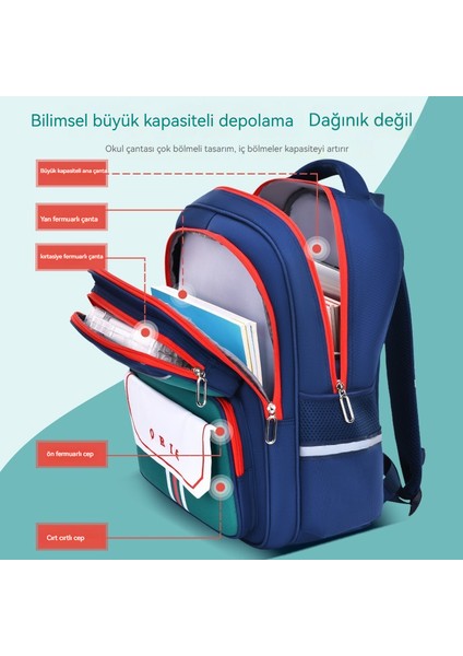 Çocuk Okul Çantası, Yükü Azaltan ve Omurgayı Koruyan Geniş Kapasiteli Sırt Çantası (Yurt Dışından)