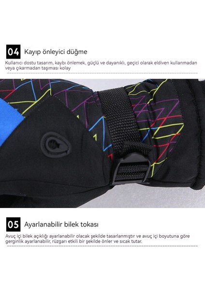 Kış Kayak Sıcak Eldivenleri, Soğuğa Dayanıklı, Donmaya Dayanıklı, Kaymaz Bisiklet Eldivenleri (Yurt Dışından)