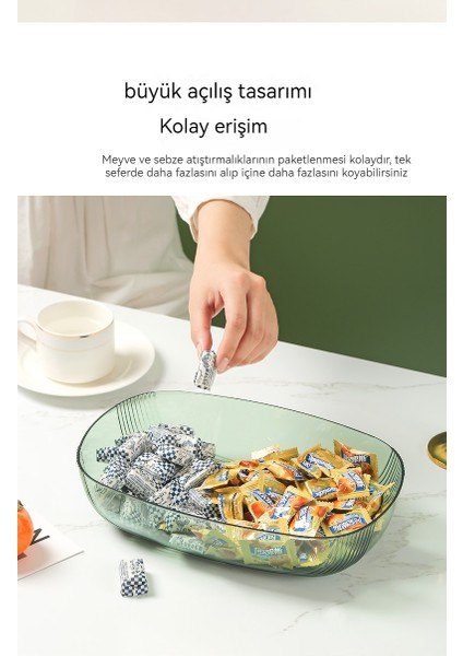 Ev Sehpa Kuru Meyve Tabağı Aperatif Meyve ve Sebze Plastik Saklama Sepeti (Yurt Dışından)