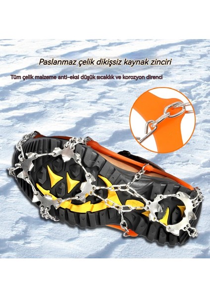 Chenweı1 Açık Kaymaz Ayakkabı Kapağı Dağcılık Kar Pençesi Paslanmaz Çelik Buz Kavrama (Yurt Dışından)