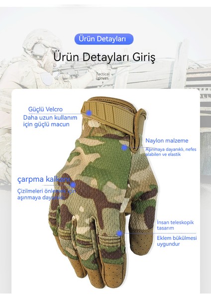 Açık Kamuflaj Nefes Alabilen Taktik Eldiven Koruyucu Hafif Sürüş Dokunmatik Ekran Eldiven (Yurt Dışından)