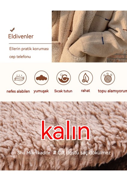 Ayı Şapka Önlük Eldiven Tek Parça Sıcak Peluş Şapka (Yurt Dışından)