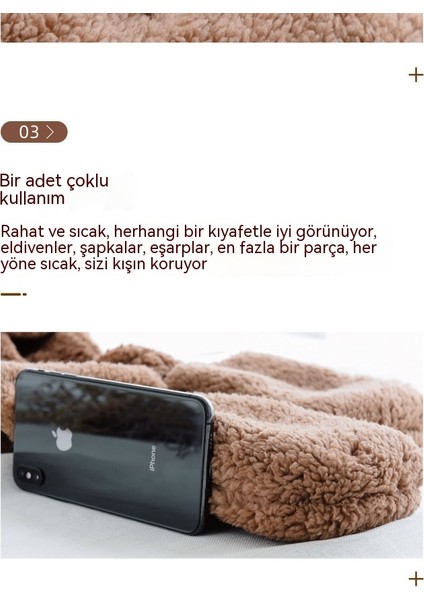 Ayı Şapka Önlük Eldiven Tek Parça Sıcak Peluş Şapka (Yurt Dışından)