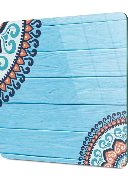 Cam Kesme Tahtası Kare Otantik Turkuaz Desenli 30X30 cm modelleri