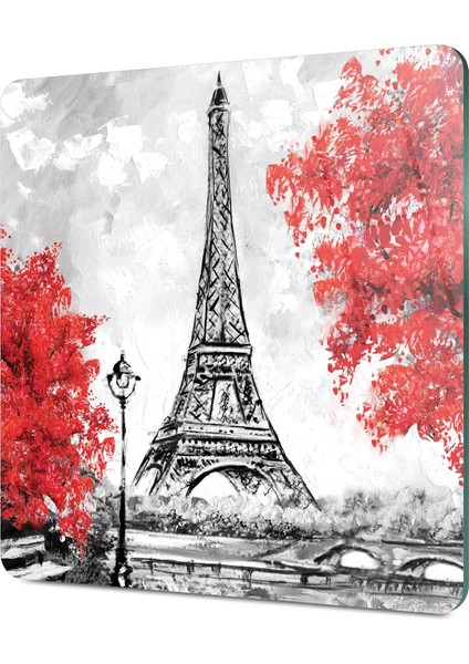 Cam Kesme Tahtası Kare Paris Eyfel Desenli 30X30 cm fırsatları