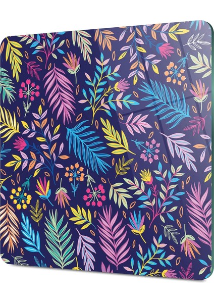 Cam Kesme Tahtası Kare Renkli Yaprak Desenli 30X30 cm fırsatları