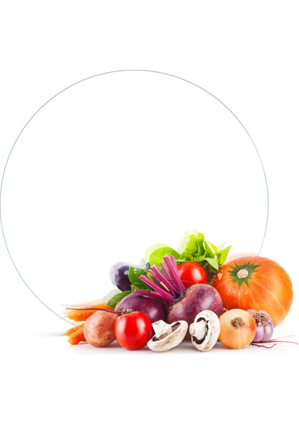 Cam Kesme Tahtası Yuvarlak Düz Beyaz 30X30 cm