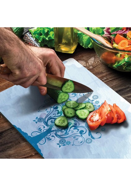 Cam Kesme Tahtası Hayat Ağacı Desenli 30X40 cm fırsatları