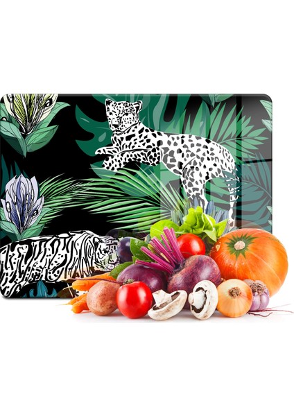 Cam Kesme Tahtası Vintage Leopar Desenli 20X30 cm