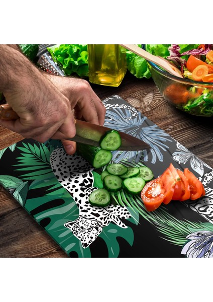 Cam Kesme Tahtası Vintage Leopar Desenli 20X30 cm fiyatları